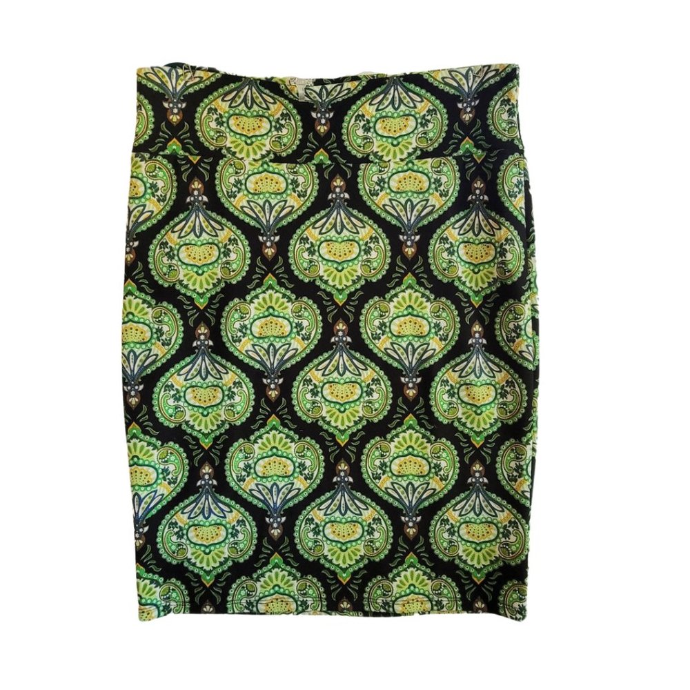 Green Arabesque Pencil Skirt